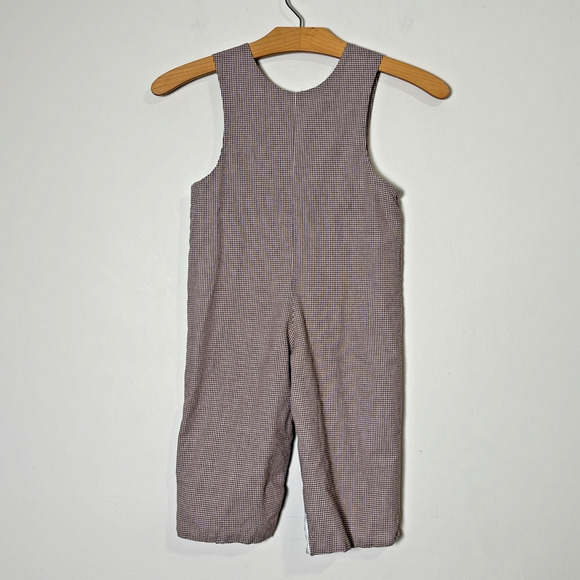 Velani Boys Smocked Embroidered Romper Size 2 Fall Scarecrow Pumpkin Gingham - Picture 2 of 9